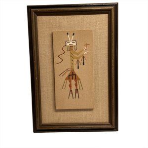 Vintage Navajo Sand Painting Yei Bi Chei 1990s Framed